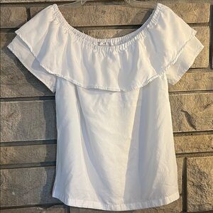 Halston White Off-Shoulder Women's Top